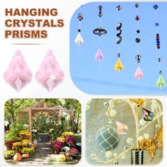 4PCS Crystal Maple Leaf Prisms, 38mm/1.5″ Pendant Hanging [Pink]