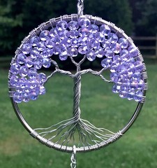 Amethyst Crystal Sun Catcher Tree Of Life,Wiccan Gemstone Window Suncatcher