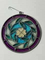 Medium sized Multicolored glass sun-catcher With Floral Design