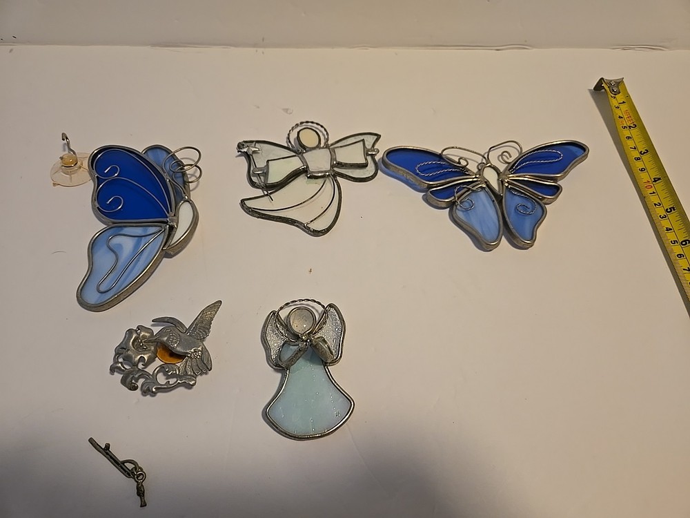 Vintage Lot Of Suncatchers Butterflies And Angels 5