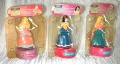 Lot of 3 Solar Powered Dancing Figures Cinderella Snow White Sleeping Beauty NIP