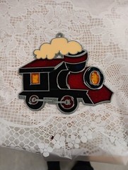 Vintage Suncatcher Train Engine Window Decoration Ornament Railroad