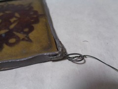 Vintage Glass Sun Catcher Window Ornament 4” Square