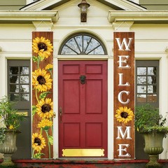 Tatuo Sunflower Welcome Hanging Banners Fall Porch As the Pictures Shown