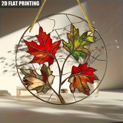 Fall Foliage Maple Leaf Art Acrylic Suncatcher Wall Hanging Home Party Decor