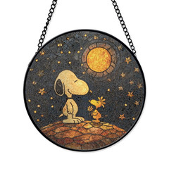 Cartoon Character Snoopy Woodstock Suncatcher Window Hanging Decor