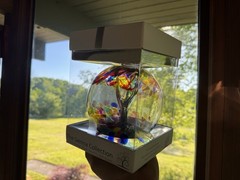 The Sienna Collection Spirit Ball pink, blue, yellow, and clear Glass BEAUTIFUL