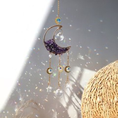 Suncatcher Moon Crystal Prism Stains Glass Ball Sun Catcher Rainbow Maker Home