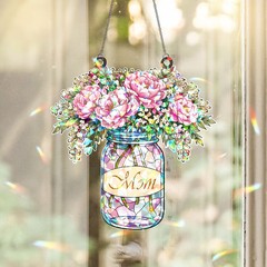 Holographic Mason Jar Suncatcher Acrylic