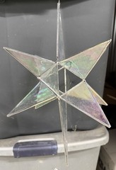 Clear Iridescent Glass Star Suncatcher Hanging Window Decor, Iridescent Finish