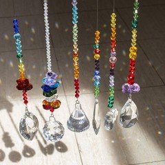 Colorful Crystal Glass Pendants – Chandelier Suncatchers Prisms, 6 Pack for Home