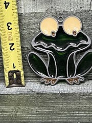 Vintage Frog Sun Catcher Green Yellow