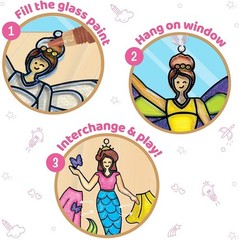 Creative Window Art Kit for Kids – DIY Suncatchers Featuring Princess & Unicorn