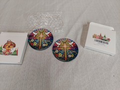 Stained Glass Cross Dove Suncatcher Religious Christian Hanging Ornament Rainbow