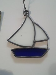 Vintage Glasglo Sail Boat Sun Catcher