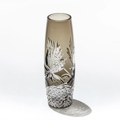 Edo Kiriko Kagami Crystal KAGAMI Flower Vase F663-2764-BLK Moonlig From Japan