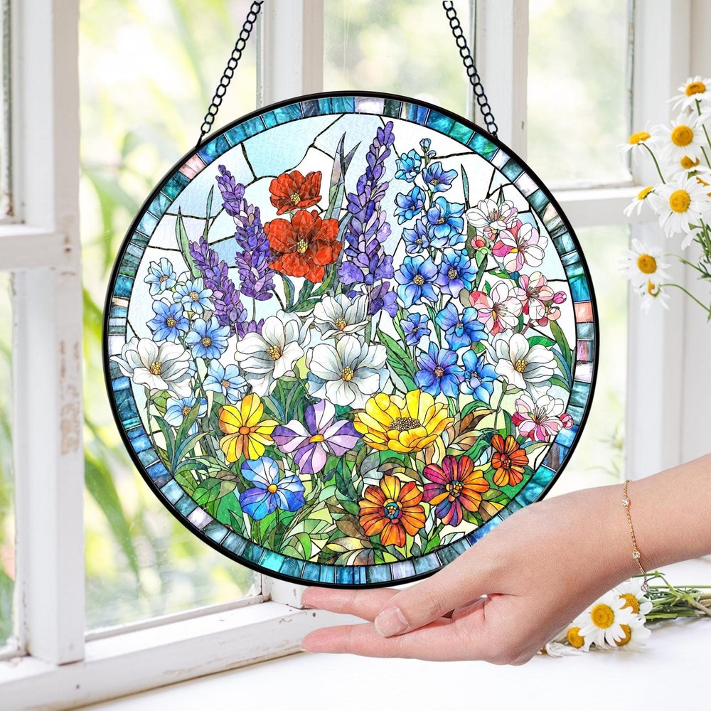 Wildflower Stained Glass Suncatcher