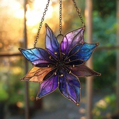 Galaxy Lily Acrylic Suncatcher, Iridescent Window Hanging Decor