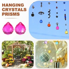 20-Pack Crystal Ball Prisms, 24mm/0.94 Inch Pendant Hanging [Rose Red]