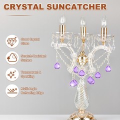 6-Pack Crystal Ball Prisms, 33.5mm/1.32 Inch Pendant Hanging [Purple]