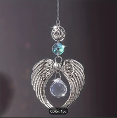 Angel Bird Wing Lotus Flower SunCatcher Bead Home Decor Window Decorative Gift