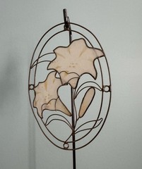 Vintage Capiz Shell Lily Sun Catcher 5.5”x3.5”