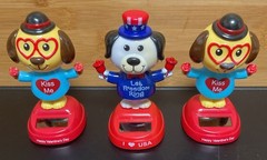 4″ Solar Powered Dancing “Let Freedom Ring Puppy Dog” Plus 2 KISS Me Pups.