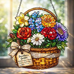 Personalized Grandma Garden Suncatcher Acrylic Window Art Gift