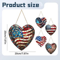 Flag Suncatcher Patriotic ACRYLIC 2D Flat FAST Free Ship 8 Inch US