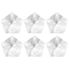 6PCS Crystal Five-Pointed Star Prisms, 30mm/1.18″ Pendant Hanging [Clear White]