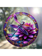 Acrylic Stained Glass Effect Dragonfly Suncatcher Window Hanging Home Decor