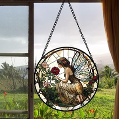 Stained Glass Butterfly Flower Suncatcher for Home Decor & Garden Gifts