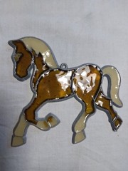Suncatcher Horse Stained Glass Style Metal & Resin Window Trivet