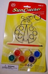 NEW Color Mission Sun Catcher Ladybug Paint Brush and 6 Different Color Paints