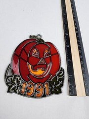 *Vintage* Set of 5 NOS Halloween/Fall/Autumn “Pumkin 1991” Suncatchers.