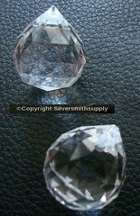 2 Lead cut crystal 23mm teardrop sun catcher pendants chandelier fobs misc008