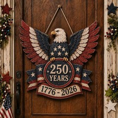 Patriotic Commemorative Wall Sign with Rope