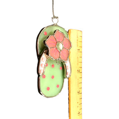 Leaded Stained Glass Flip-flop Suncatcher Sandal Crystals NWOT Teacher Gift