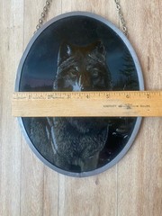 Vintage 1993 American Museum Natural History Wolf Stained Glass Sun Catcher AMNH