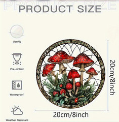 SUNCATCHER- Bohemian Mushroom Sun Catcher – Vibrant Acrylic Window Hanging Decor