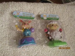 Solar Powered Dancing Bobblehead Toy Dancing Lamb & Bunny Set NEW NIP