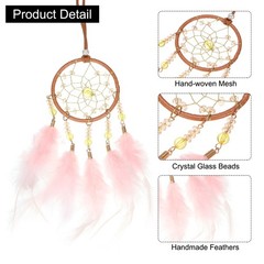2pcs Dream Catchers with Crystal Beads Wall Decor for Decoration, Brown
