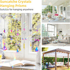 Sun Catchers 6Pieces Colorful Crystals Suncatcher with Chain Pendant Ornaments H