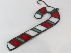 Christmas Stained Glass Ornaments Suncatchers Vintage Lot Of 5 D80