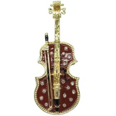 Violin Jeweled Trinket Box with Austrian Crystals, #2