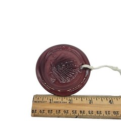 Amethyst Art Glass Embossed Shell Suncatcher Ornament