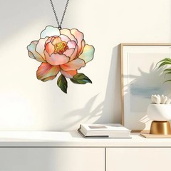 Light Pink Peony Flower Suncatcher Acrylic Window Decor Gift