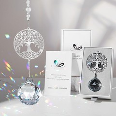 Sympathy Gift for Loss, Tree of Life Suncatcher Memorial Crystal Ornament