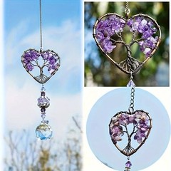 Crystal Heart Tree of Life Suncatcher NEW 0138