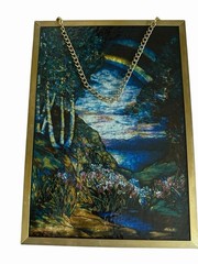 Louis Comfort Tiffany Double Rainbow Iris Stained Glass Suncatcher Glassmasters